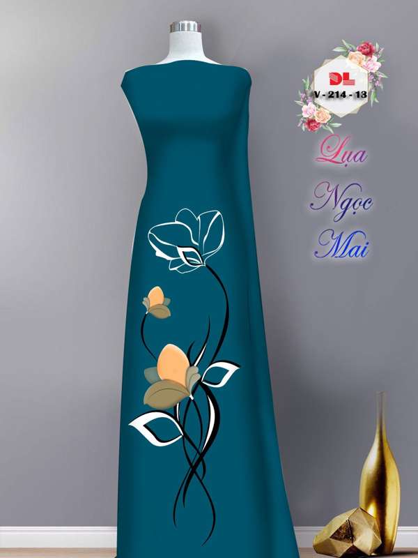 Vải Áo Dài Hoa In 3D AD DLV214 46